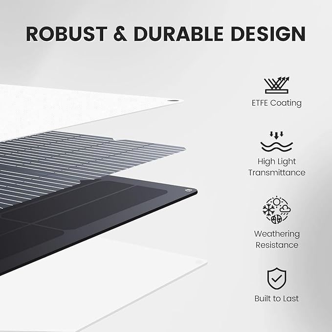 800W Solar Panel Kit, 2x400W Flexible Monocrystalline RV Solar Panel | for 12V/24V Battery | ETFE Semi-Flexible, Bendable to 30° | for RV, Boat, Van, Off-Grid Charging(Black)