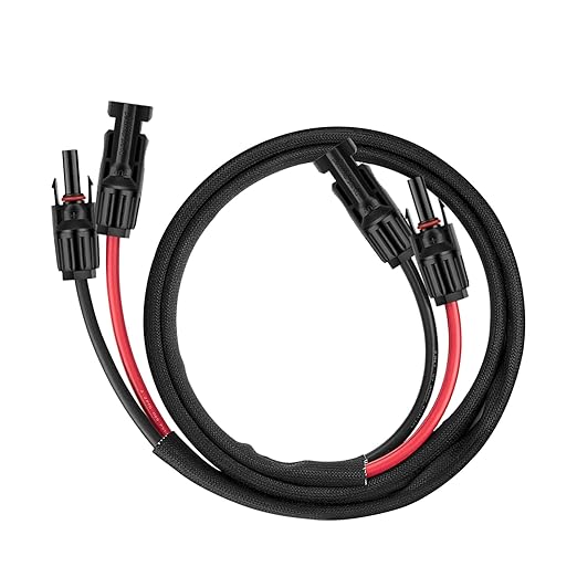 3FT 10AWG Solar Panel Extension Cable with Female and Male Connectors, Solar Cable for Solar Panels, Charge Controllers and Solar Generator (10AWG, 3FT)