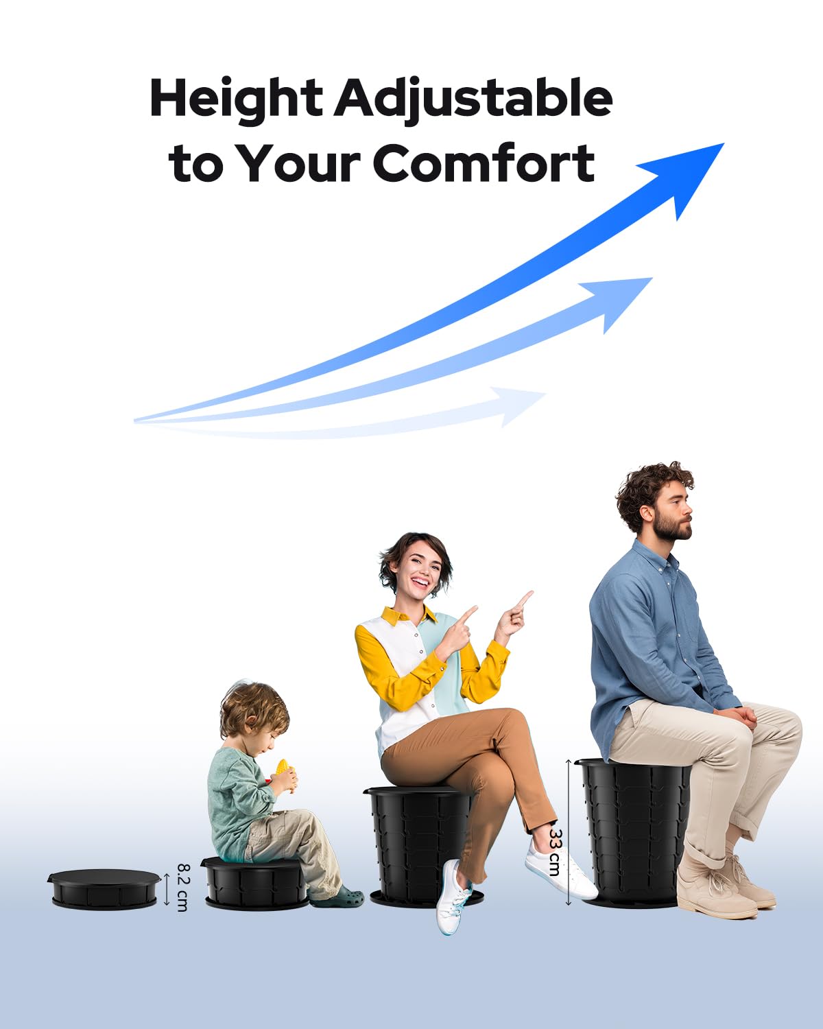 LuckyNov Height Adjustable Portable Folding Toilet for Camping, Adults & Kids, 400 lbs Capacity |
