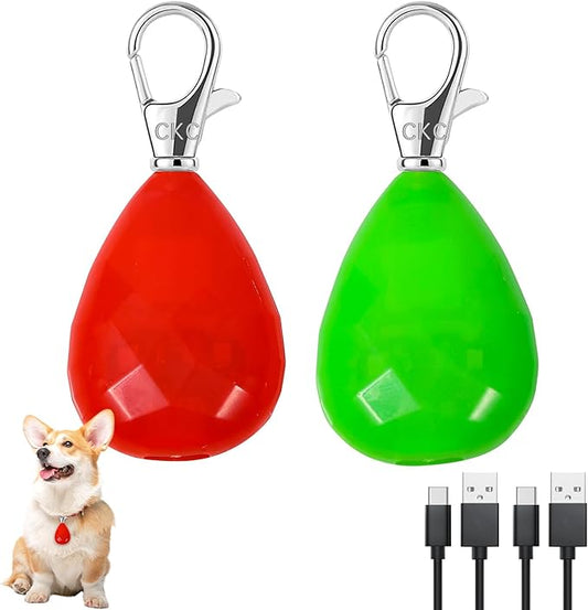 CHUKCHI 2Pack LED Rechargeable Dog Collar Lights, Light up Dog Collar, 3 Modes Dog Lights for Night Walking Waterproof Dog Light Safety for Running, Camping, Climbing, Bike