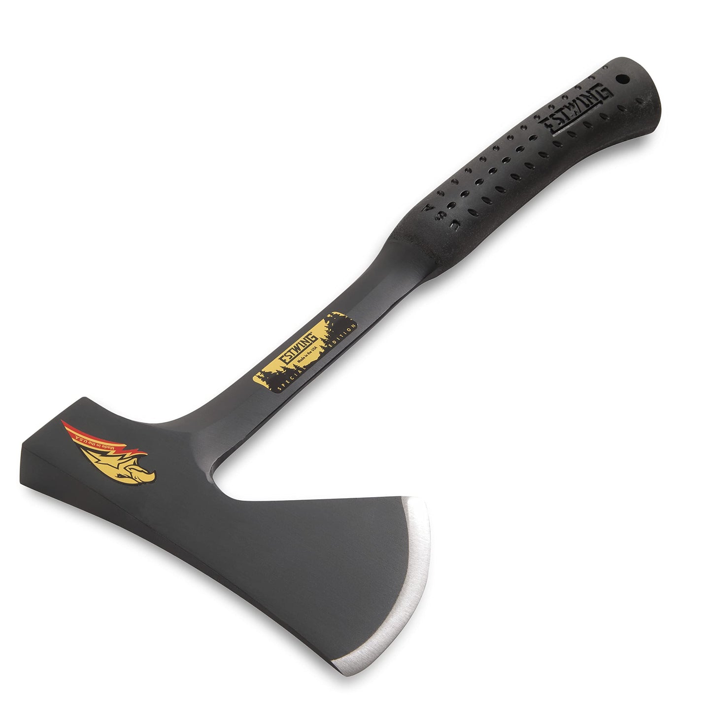 ESTWING Camper's Axe - 19" USA Made Special Edition Camping Ax with Forged Steel Construction &