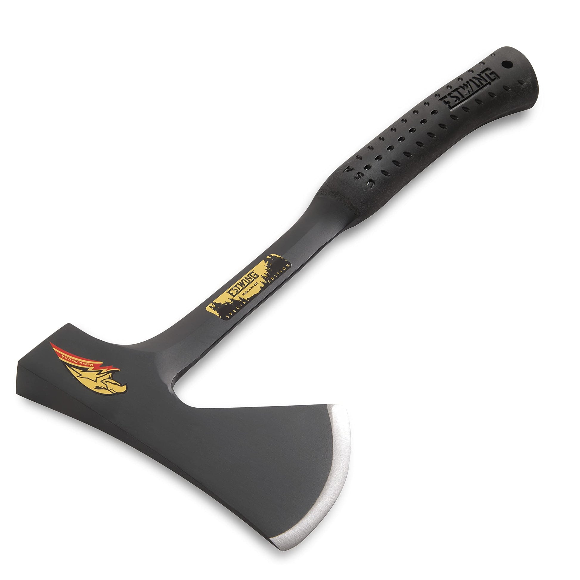 ESTWING Camper's Axe - 19" USA Made Special Edition Camping Ax with Forged Steel Construction &