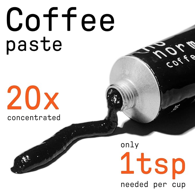 No Normal Dark Roast, Instant Coffee Paste (20 Cups x 3) – The Outdoor Coffee – Swiss-Made, Fairtrade Arabica Beans, Liquid Concentrate Alternative-Slightly Sweetened [3 Pack, 60 Cups Total]