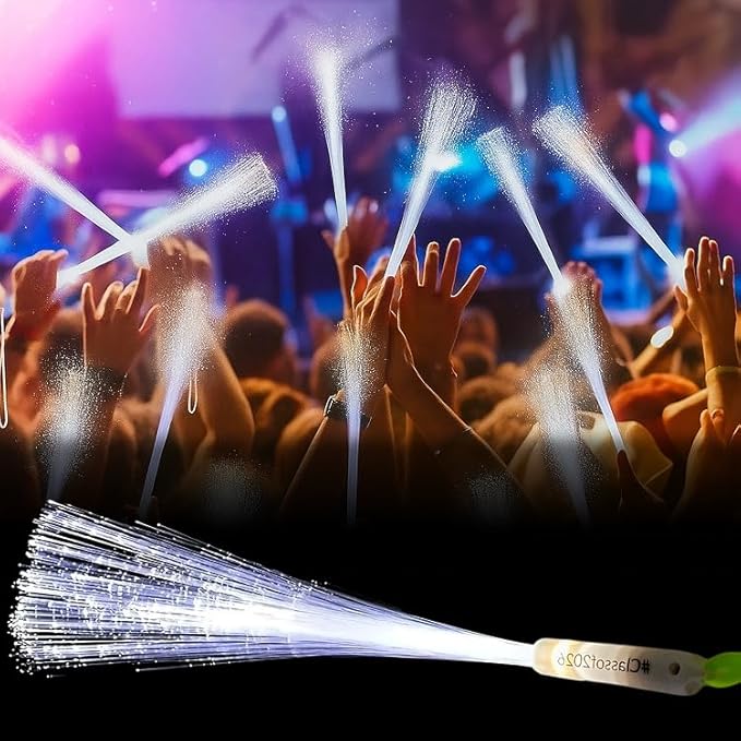 Personalized LED Fiber Optic Glow Wand 10 Pack, Multicolor LED Light Wand Custom Text Personalization String, Party Wedding Birthday Celebrations Quinceanera