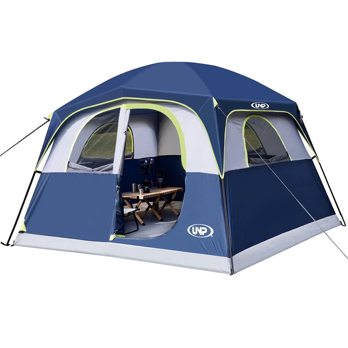 UNP 6 Person Tents for Camping Waterproof Family Cabin Tent with Rainfly
