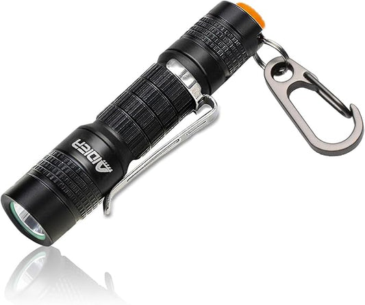 Ultra Bright Compact EDC Keychain LED Flashlight 180lm Pocket Flashlight with Battery IPX7 Waterproof Tail Switch Flashlights for Camping, Hiking, Outdoor Activity and Emergency Lighting