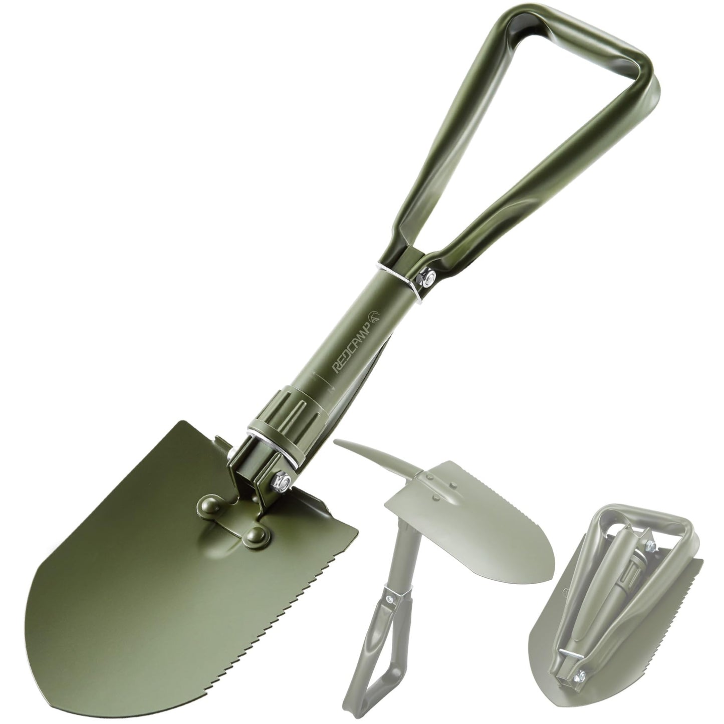 REDCAMP 23" Military Folding Camping Shovel w/Cover,Portable Shovel with High Manganese Steel