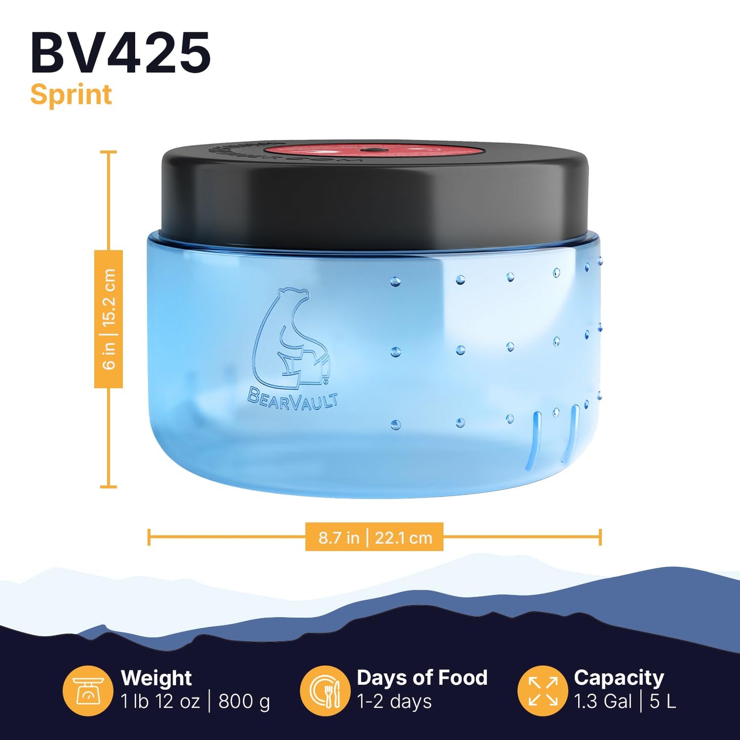 BearVault BV425 Sprint Portable Bear Can - Small