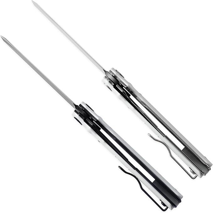 Petrified fish PFB04 Tena Folding Knife, 3.82" D2 Black Stonewashed Blade Micarta Handle Pocket Folding knife for EDC Camping Outdoor (Red Micarta Stonewashed)