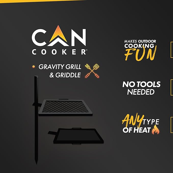 GameMaker Open Fire Cooking Grill ??Portable Campfire Grill for Open Flame Cooking, Firepits, Outdoor Fire Rings & Camping ??Heavy-Duty, Easy Setup & Adjustable Height