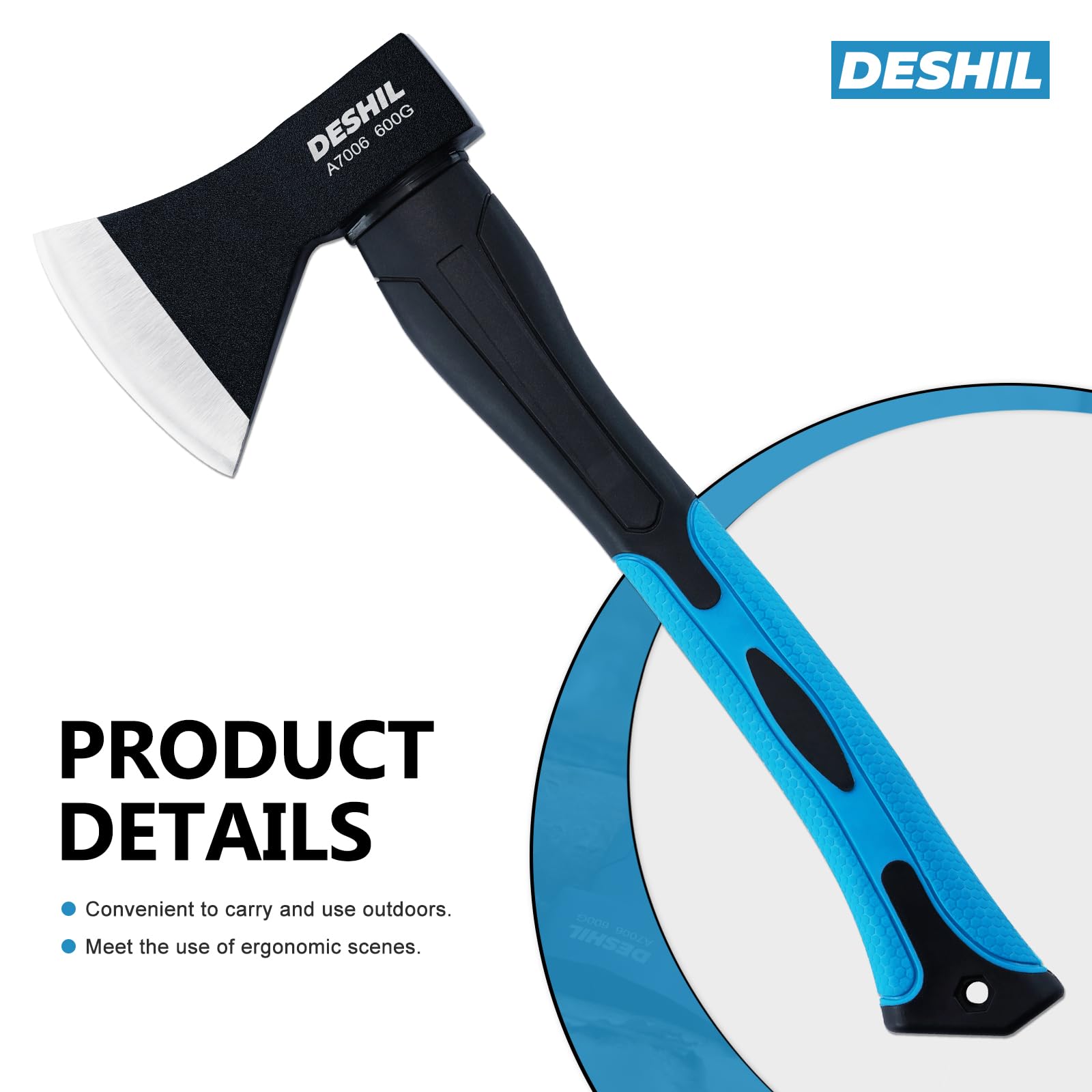 DESHIL 15 inch Chopping Hatchet Axe for Camping Splitting & Kindling