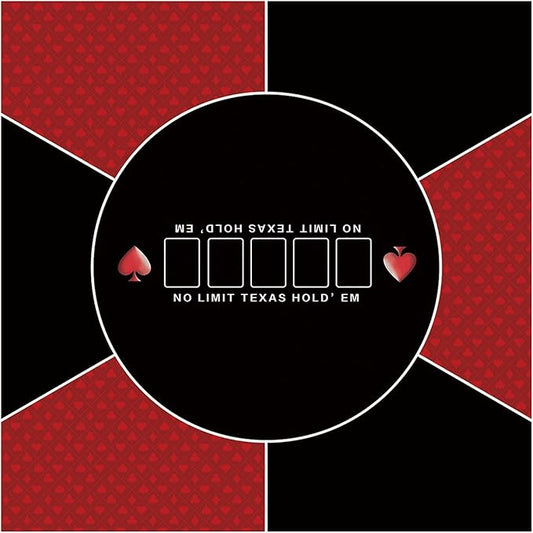 nuveti 24/31/39/47/55/63 inch Square Foldable 6-Player Texas Poker Card Tabletop Layout Portable Anti-Slip Rubber Board Game Mat Texas Hold'em Poker Mat for Family Game, Casino, Party