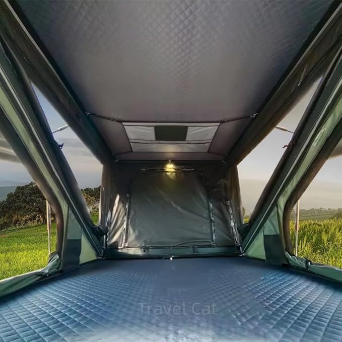 Travel Cat Rooftop Tent Hard Shell Roof Top Tent Hardshell Suitable for Jeep SUV Truck Van 3-4 Person Gray