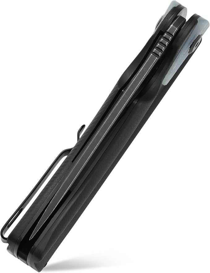 Sitivien ST165 Folding Knife,K110 Steel Blade with G10 Handle EDC Tool Knife Pocket Knife for Outdoor Camping,Hiking,Fishing(Black)