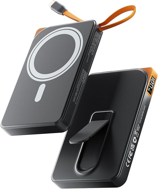 for Magsafe Battery Pack 10000mAh, 3-in-1 Magnetic Portable Charger with USB-C Cable 22.5W Fast Charging, Foldable Stand Wireless Power Bank, Powerbank Compatible with iPhone 17/16/15/14/13/12 Series