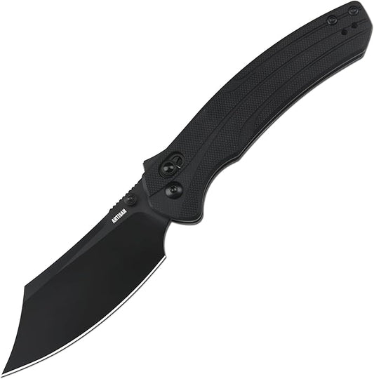 ARTISANCUTLERY Simoon Folding Knife, 3.47" AR-RPM9 Steel Blade G10 Handle Pocket Knife with Recoil Lock V2, EDC Knives for Men Women Camping Hiking(ATZ-1882 Black)