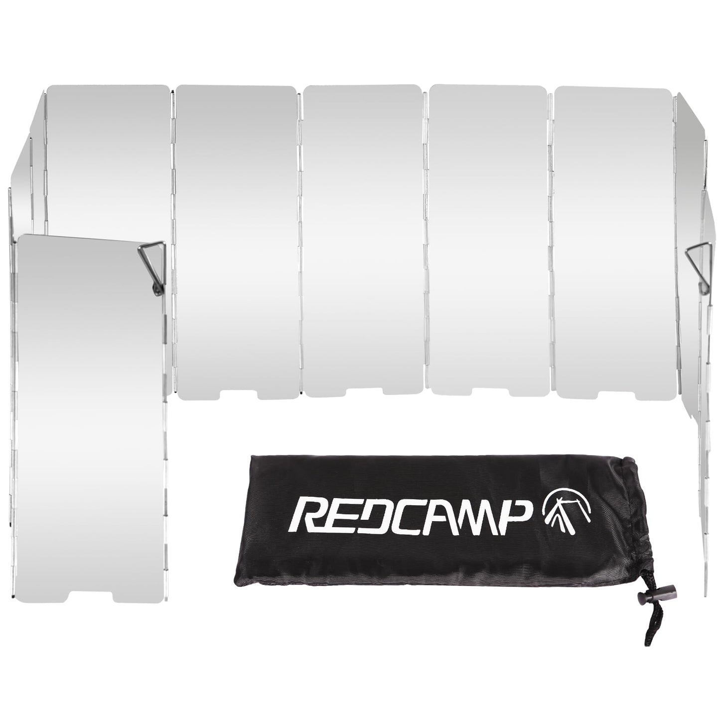 REDCAMP Folding Outdoor Stove Windscreen, 12 Plates Aluminum Camping Stove Windshield with Carrying