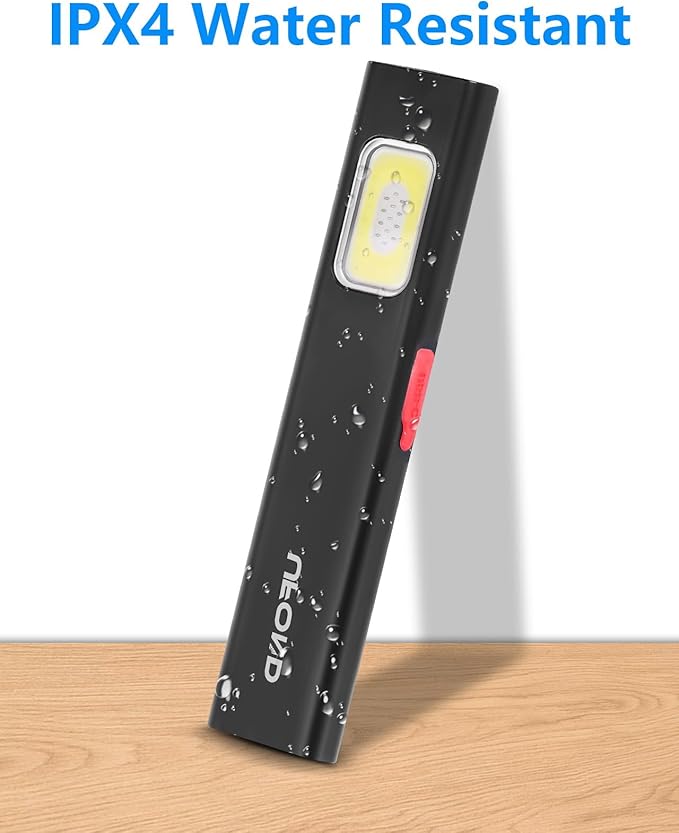 UFOND Flat Flashlight Rechargeable, 0.3 Inches Thin Mini Magnetic USB Work Light, Dual Lights 7 Modes with Pocket Clip,600 LM for Camping Hiking Mechanic Emergency, Waterproof Pocket Toollight