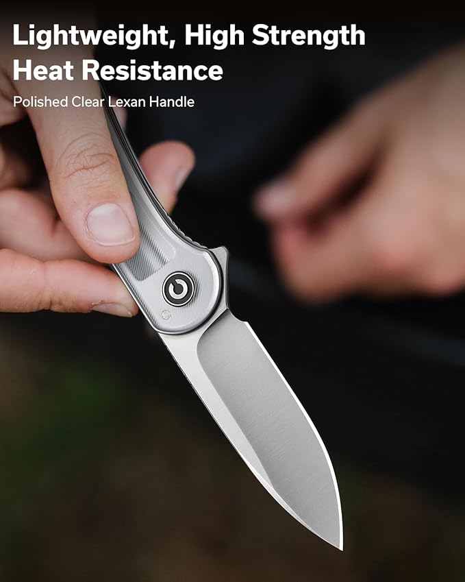 CIVIVI Folding Pocket Knife- Elementum Flipper Knife with 2.96'' D2 Blade Lexan Handle, Ideal for Men Women Outdoor EDC Gift C907A-7