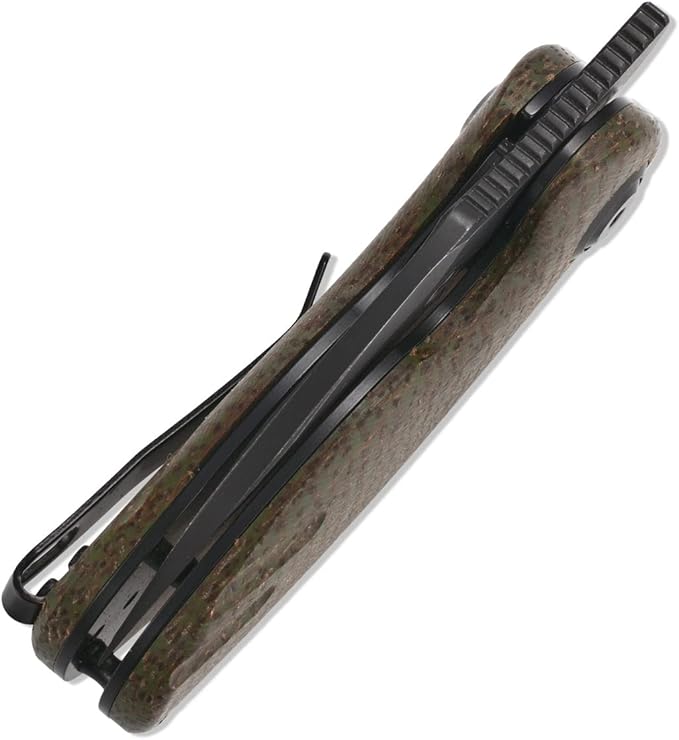 Sitivien ST153 Pocket Folding Knife,Sandvik 14C28N Black Stonewashed Blade with Micarta Handle,Chinese Zodiac Series EDC Tool Knifes Utility Knife for Camping Hunting Survival Hiking(Green) … …