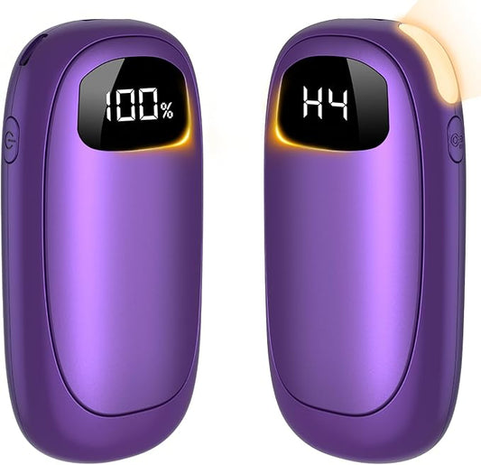 Hand Warmers Rechargeable - Electric Hand Warmers, Max 20 Hrs Warmth 4 Levels Heat Up to 131?? Dual-Side Heating Portable Reusable Pocket Heater 2 Pack for Raynauds, Hunting, Camping, Golf