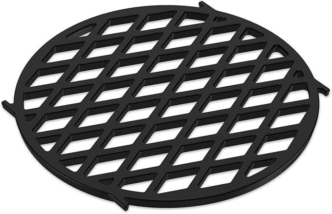 Charkettle Cast Iron Gourmet BBQ System 11.8 Inch Sear Grate Replacement for 8834, Thick Searing/Cooking Grid, Compatible with 22-1/2 inch Weber Charcoal Grills