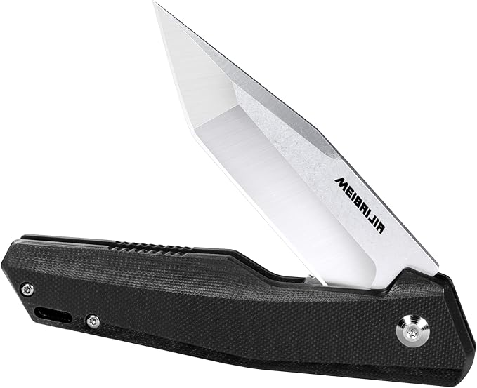 Pocket Knife D2 Blade Folding Knife with G10 Handle, Liner Lock, Pocket Clip, Smooth Flipping Action EDC Knife with Ball Bearing for Hiking Camping Outdoor