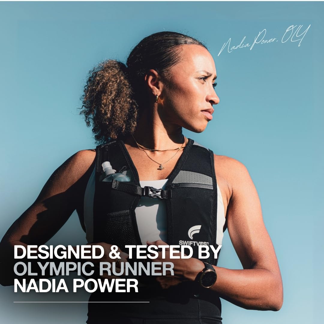 SWIFTVEST Running Vest for Women & Men with Water Bottle | Lightweight Hydration Vest | Reflective