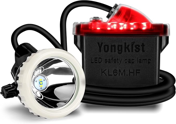 Rechargeable Mining Headlight, 1+2 LED Super Bright Cap Lamp, Explosion Proof Waterproof Hard Hat Headlamp, Durable Miner Flashlight for Underground Work, Hunting, Camping, Hiking, Fishing