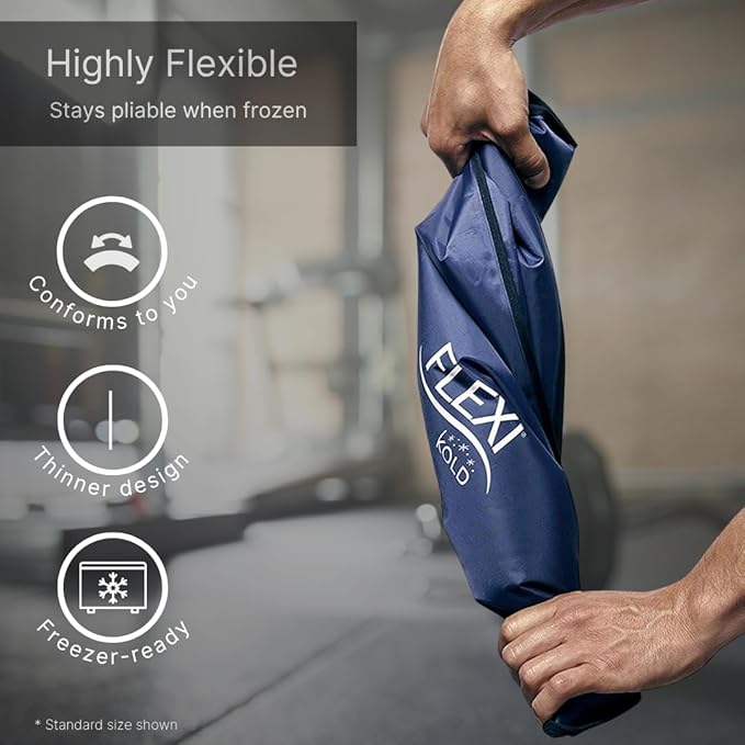 FlexiKold Gel Ice Packs (Standard Large: 10.5" x 14.5") for Injuries Reusable, Back Pain Relief, Knee Wrap, After Surgery, Ice Pack for Knee, Shoulder - 6300-COLD by NatraCure