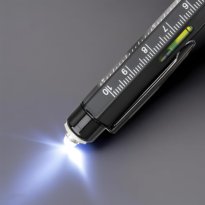 Christmas Gifts Stocking Stuffers for Men,Multitool Pen 9 in 1 Innovative Gift for Men,with LED Light,Ruler, Stylus,Bubble Level,Screwdrivers,Unique Gifts Gadgets for Him,Boyfriend,Husband