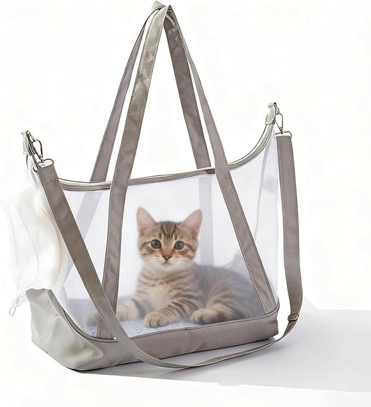 Pet Sling Carrier,Puppy Slings,Outdoor Kitten Bag with Adjustable Straps,Suitable for Small Cats/Dogs (3-8lbs),Light Cat Pouch for Travel & Walking (Light Gray)