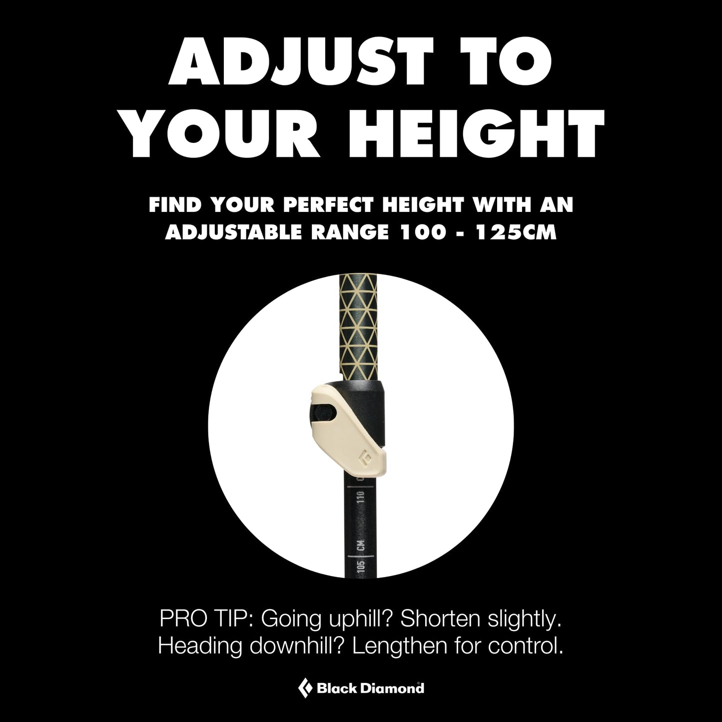 BLACK DIAMOND Trail Trekking Poles Aluminum (Pair), Granite
