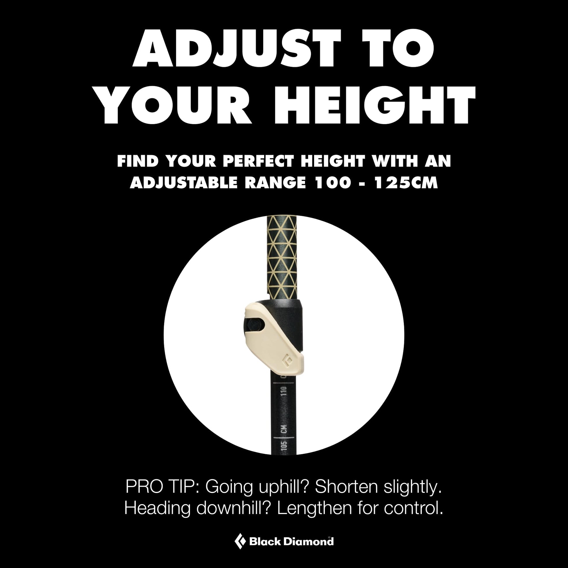 BLACK DIAMOND Trail Trekking Poles Aluminum (Pair), Granite