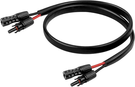 Solar Panel Extension Cable - 8AWG 3FT Solar Wire with Female & Male Waterproof Connector Flame Retardant Protective Sleeving PV Wire for RV, Photovoltaic Systems, Home, Boat, Solar Panels, Car