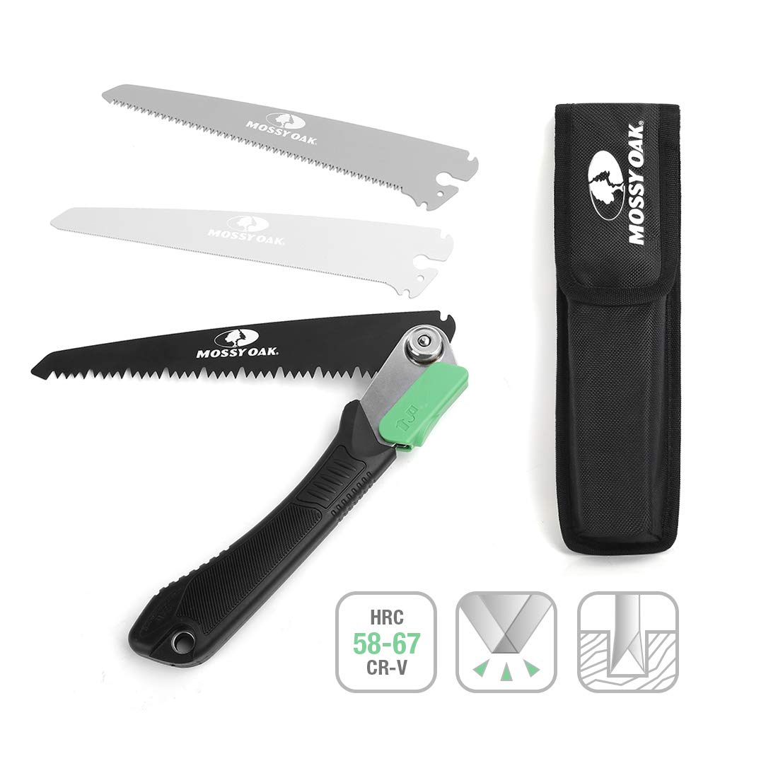 MOSSY OAK 3 in 1 Folding Saw, Pruning Hand Saw with Wood