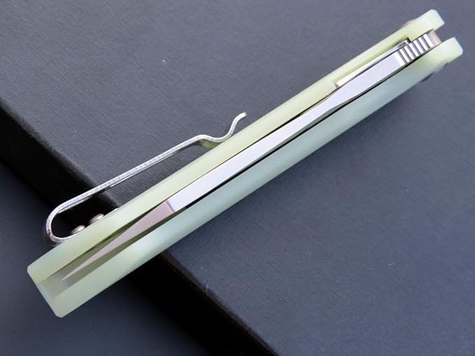 Eafengrow EF934 Pocket Knife D2 Steel Blade Folding Knife G10 Handle Liner Lock Camping Survival Tool Knives for Outdoor Camping Survival Hiking(jade)