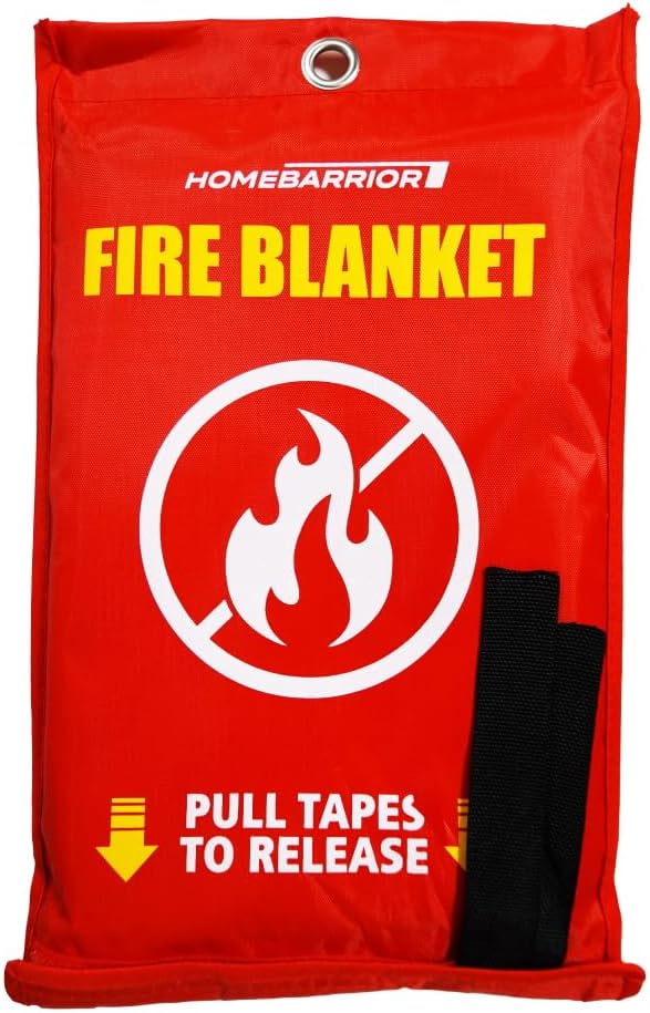 Emergency Fire Blanket for Fire Suppression, 39x39 inches Flame Retardant Fabric Fireproof Blanket, Survival Gear for Home Safety, Outdoor Camping (1 Pack)