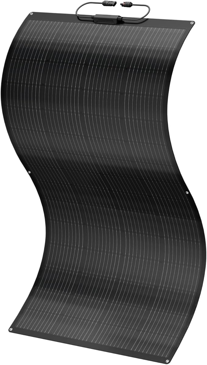 BougeRV Arch 200 Watts Fiberglass Flexible Solar Panel, Portable Bendable 12 Volts 10BB Mono Cell for RV Camping Home Boat Marine Curve Surface Black