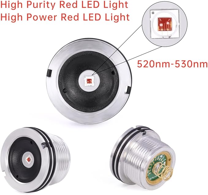 Stepless Dimming Red Light Flashlight, 620nm-630nm High Purity, Adjustable Brightness and Focus for Night Observation, Astronomy, Aviation