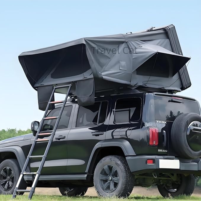 Travel Cat Pop Up Rooftop Tents Aluminum Hard Shell for Camping 4 Person Waterproof SUV Car Overland Tent Campers Easy Setup in 30 Seconds