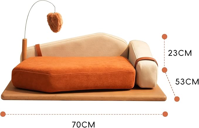 Auto Care Cat Sofa Bed, Solid Wood cat Sofa. Inspired by The Geometric Impressionist Painter Mondrian, The Combination of Building Block Gameplay Provides Cats with a Comfortable Experience (Iceberg)