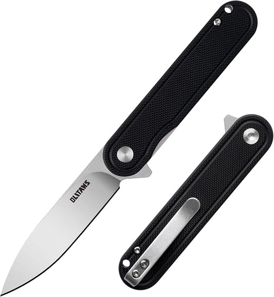 G040 Pocket Knife, 2.75'' D2 Steel Blade G10 handle, Small EDC Knife with Pocket Clip for Men Women, 2.1oz