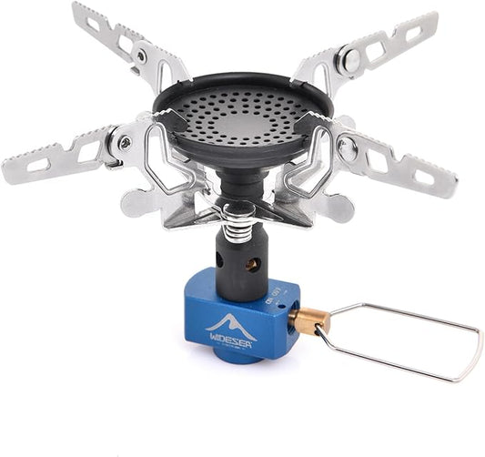 Widesea Camping Burner Stove 3300W Outdoor Gas Stove Small Backpacking Stoves Portable Bottletop Backpacking Stove Portable Tourist Survival Bushcraft Kitchen