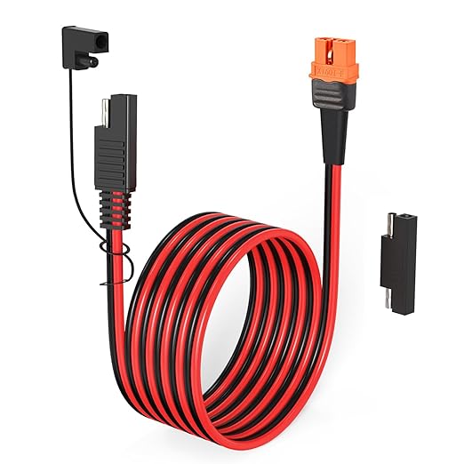 10AWG XT60i to SAE Adapter Extension Cable with SAE Polarity Reverse Adapter for Portable Power Station Solar Panel Solar Generator(10FT)