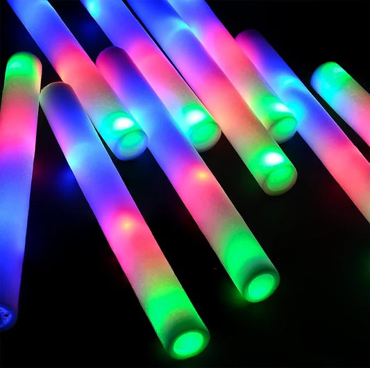 Glow Sticks Bulk,200 Pcs LED Foam Sticks Glow In The Dark Party Supplies with 3 Modes Colorful Flashing for Birthday Wedding Party Halloween Christmas