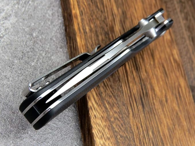 Eafengrow EF967 Pocket Folding Knife G10 Handle D2 Blade EDC Tactical Knife for Outdoor Camping Hiking(Black)