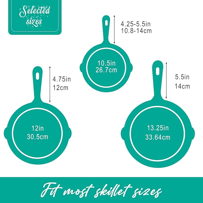 Joyhalo Cast Iron Skillet Handle Covers, 6 Pack Heat Resistant, Silicone Pot Handle Sleeve Covers, Aqua