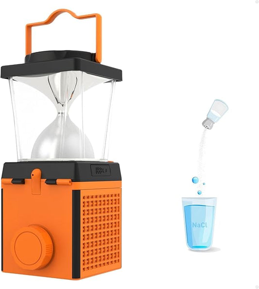 Salt Water Camping Lamp, Outdoor Lanterns Camping Essentials, No Batteries Required Lights for Emergency Supplies, 120H Continuous Lighting , Waterproof IP65 Survival Kit for Hurricane