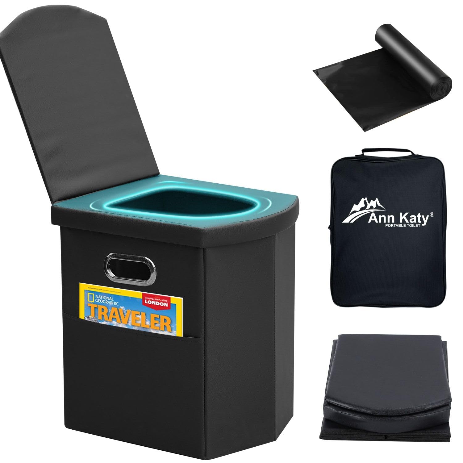 Ann Katy Upgrade XL Portable Toilet for Adults, Extra Large Camping Toilets